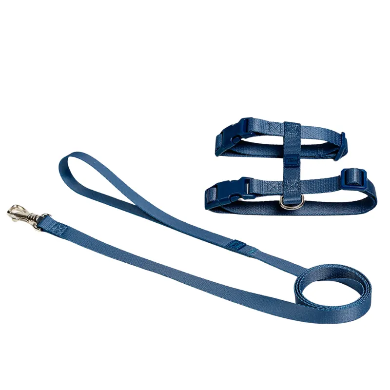 Conjunto Toh Peitoral H + Guia U para gatos Cor marine