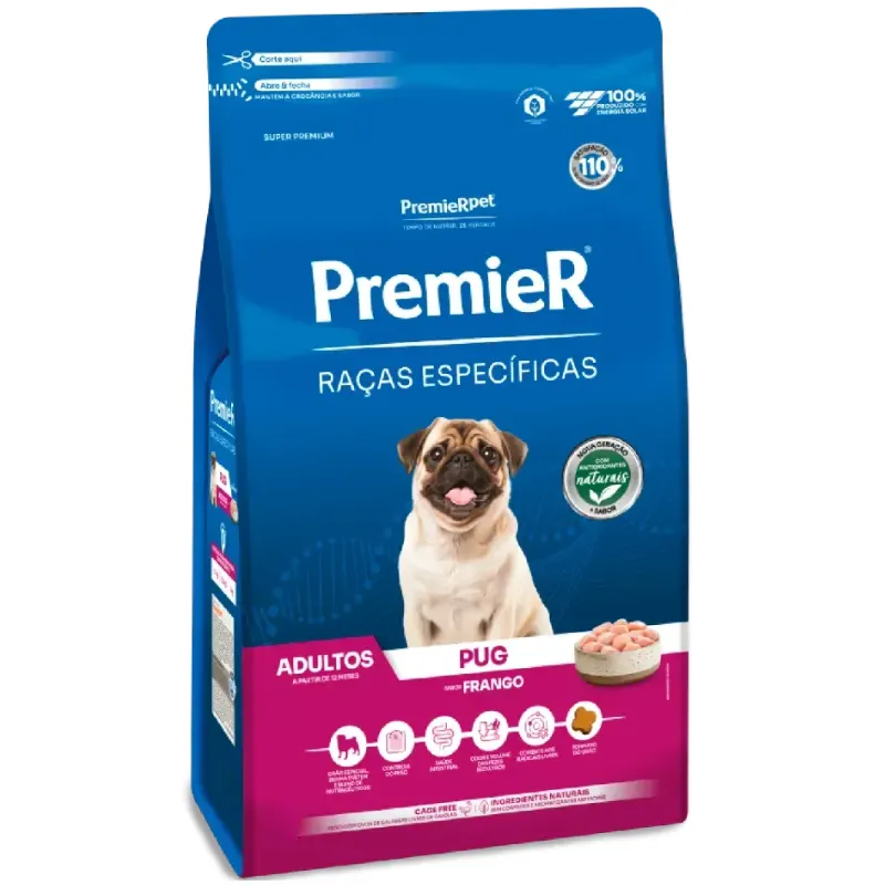 Ração Premier Cães Adultos da Raça Pug