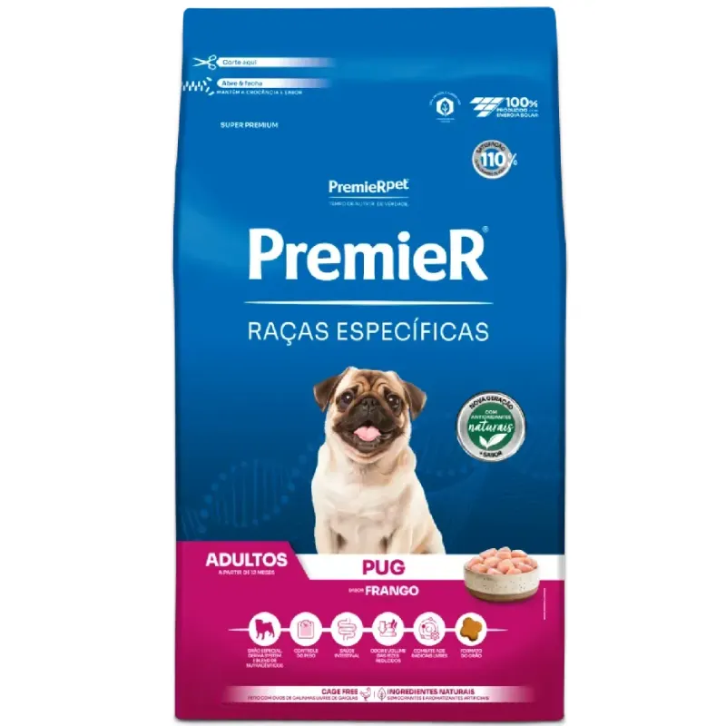 Ração Premier Cães Adultos da Raça Pug