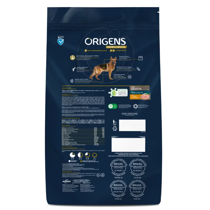 Origens Cão Sênior Médio Grande 15 Kg