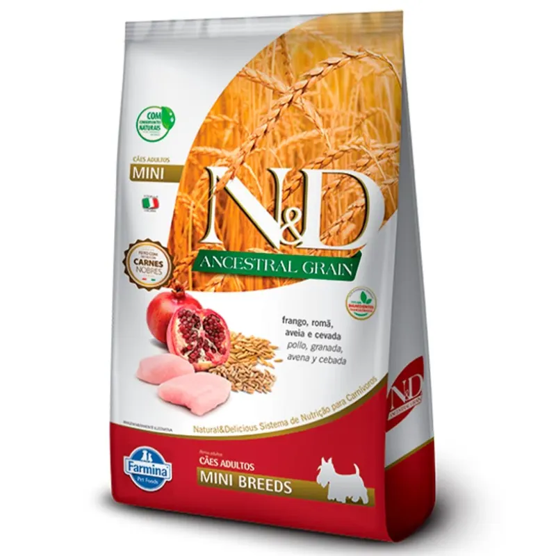 Ração N&D Ancestral Cães Adultos Mini Frango 10,1 Kg