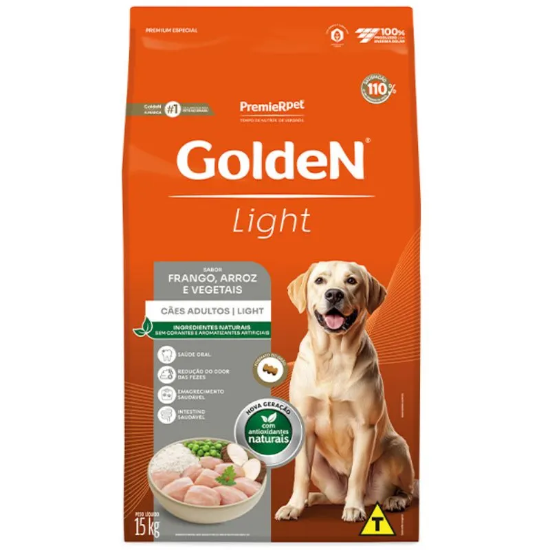 Ração Golden Fórmula Light para Cães Adultos - 15kg