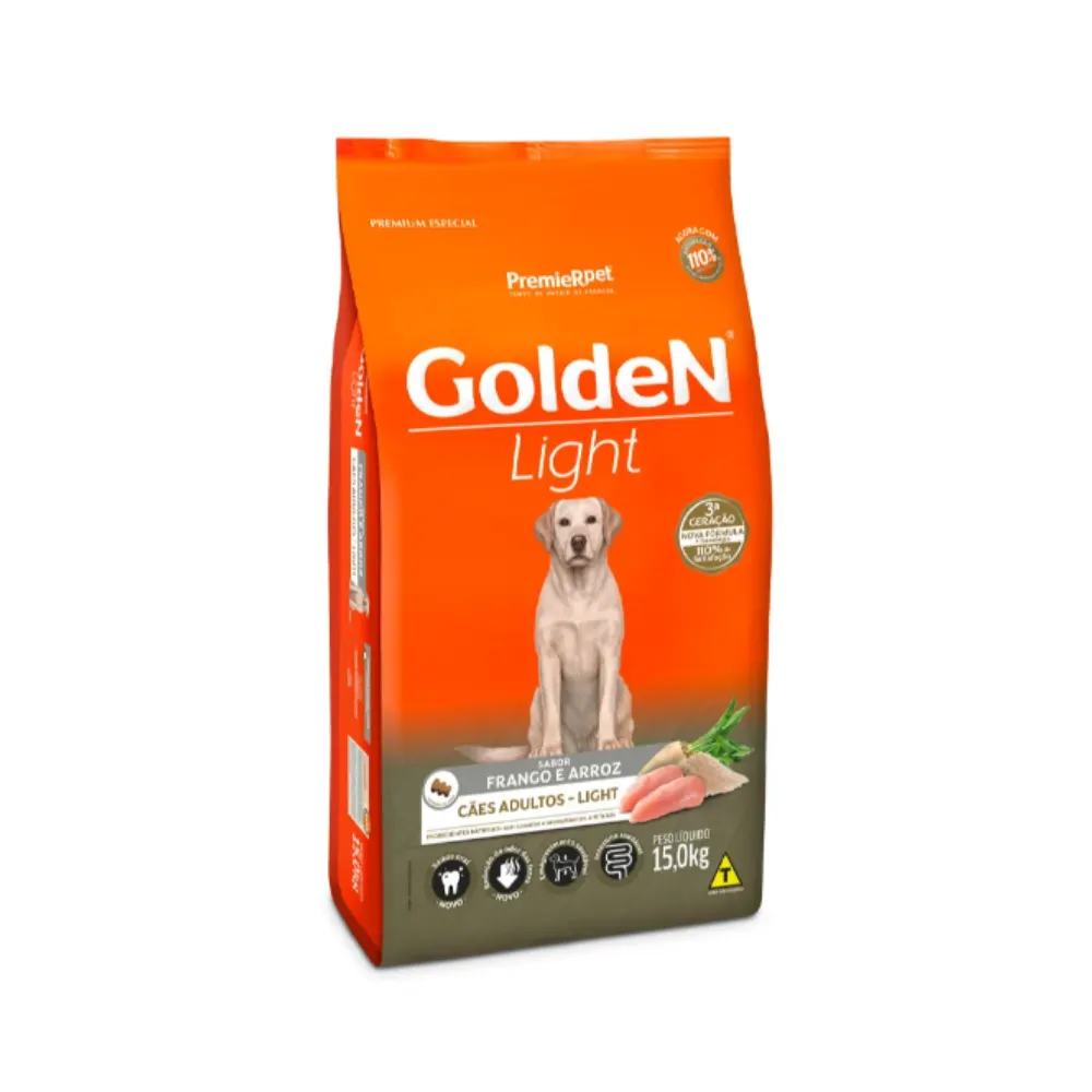Ração Golden Fórmula Light para Cães Adultos - 15kg