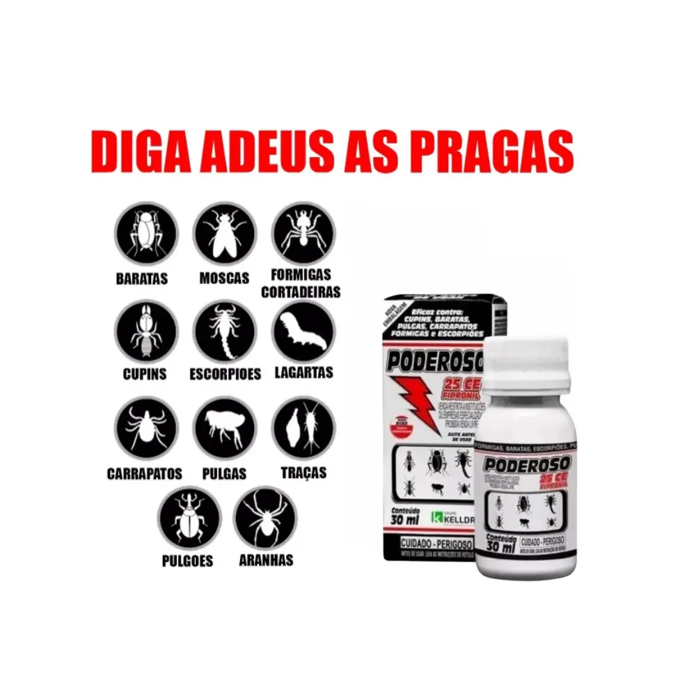 Poderoso 25CE 30ml Combate Carrapato/Pulgas