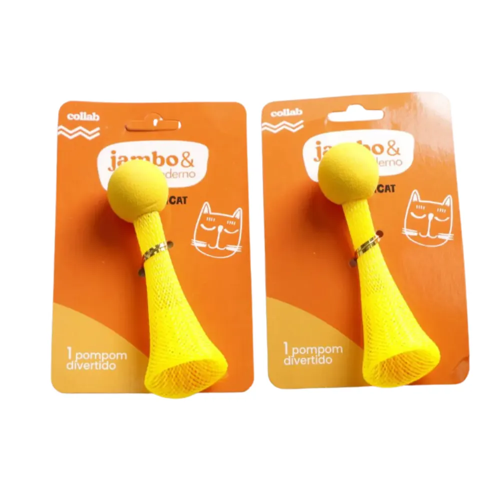 Brinquedo Para Gato Moderno Pompom Amarelo