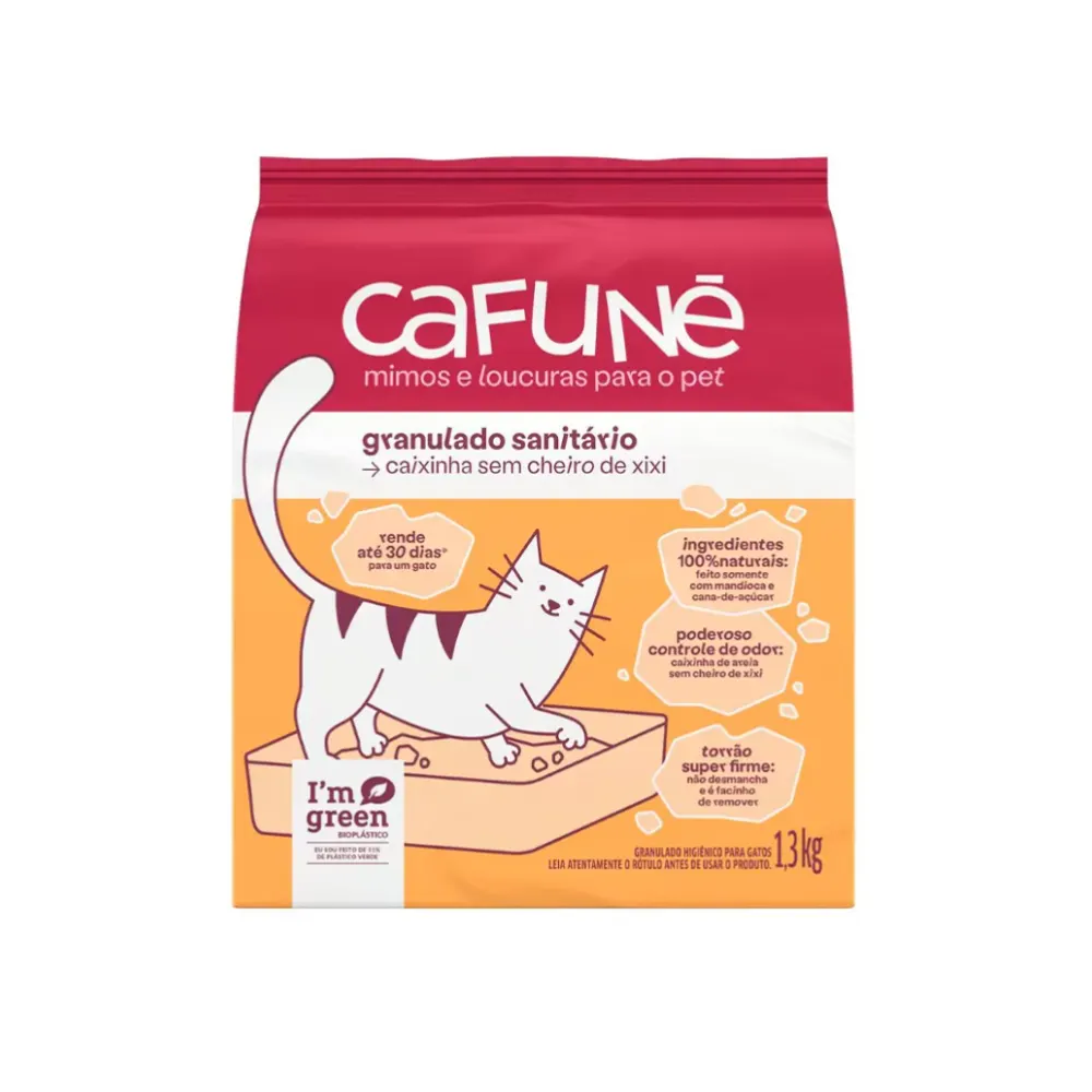 Granulado Sanitário para Gatos Cafuné Pacote 1,3kg