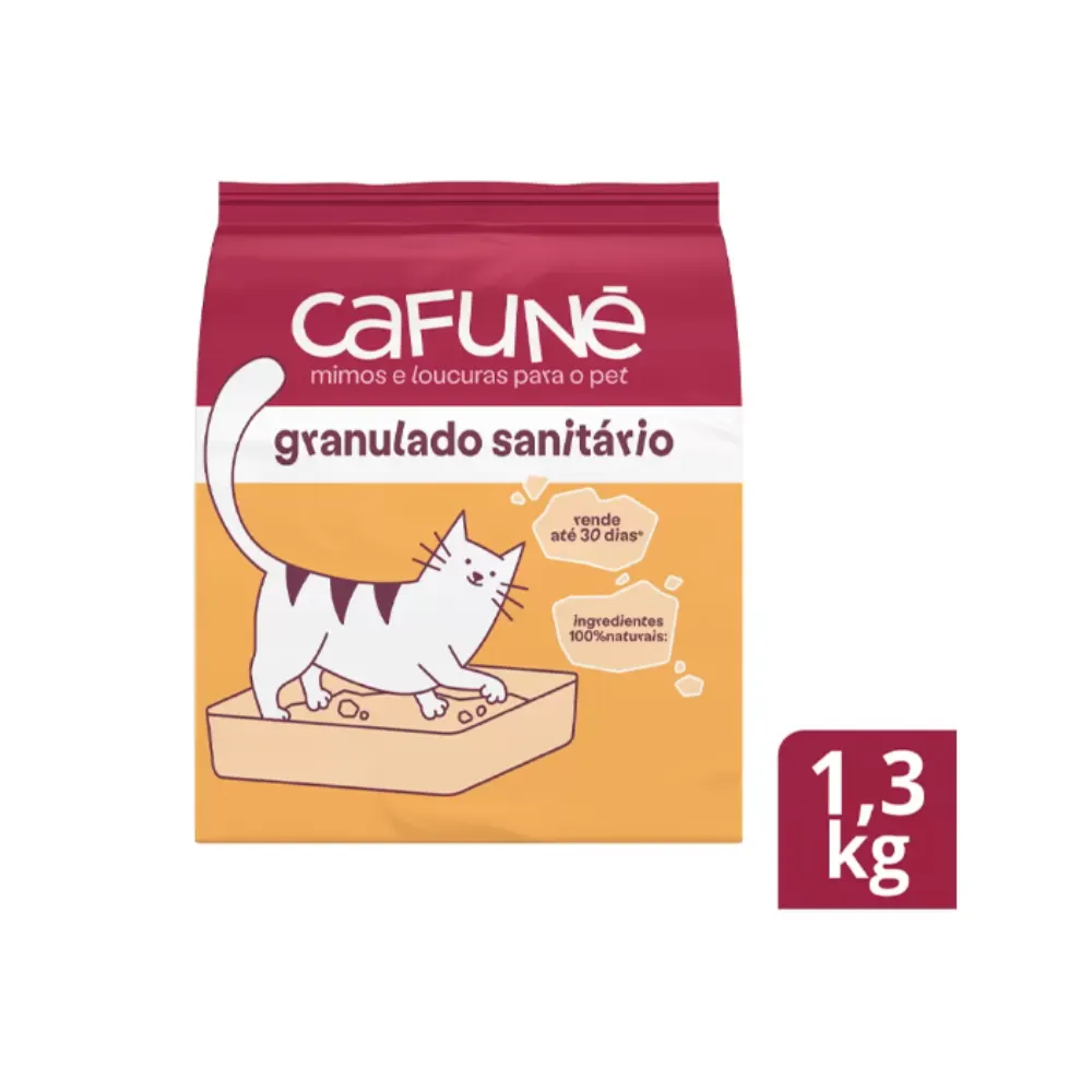 Granulado Sanitário para Gatos Cafuné Pacote 1,3kg