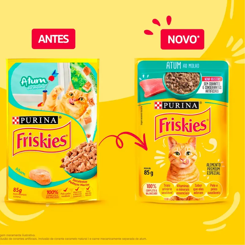 Friskies Sachês para Gatos Adultos Sabor Atum 85g