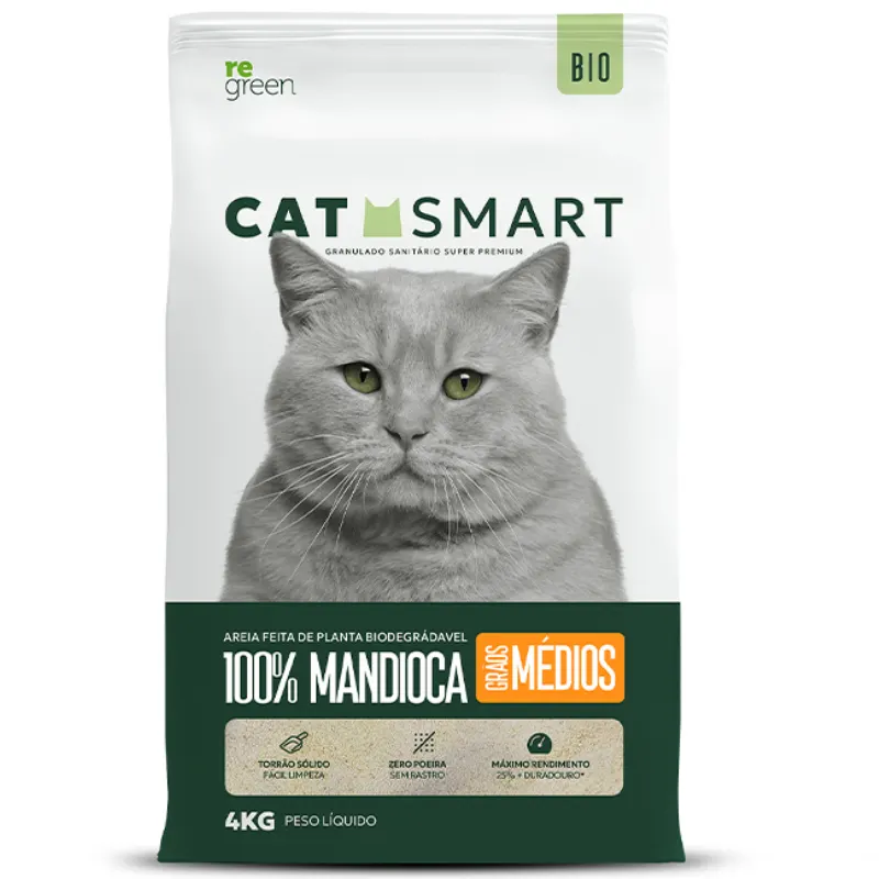 Areia Higiênica Cat Smart Grãos Médios para Gatos 4 kg