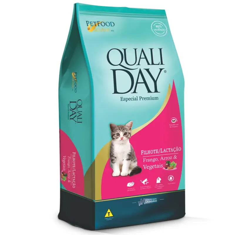 Ração Qualiday Gatos Filhotes ou Fêmeas em Lactação Frango e Vegetais
