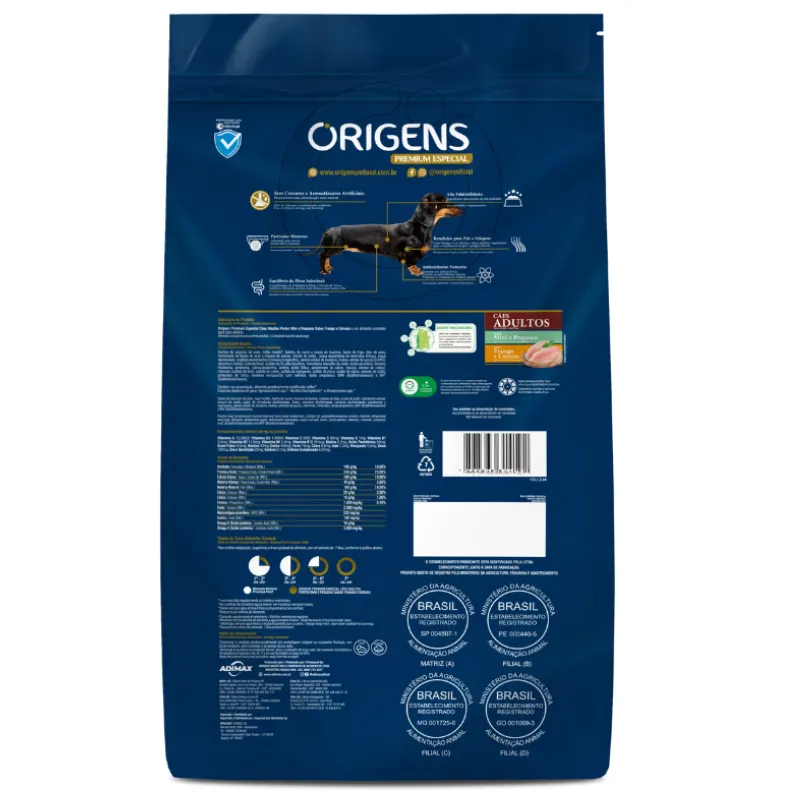 Ração Origens Cão Mini Pequeno Frango e Cereais