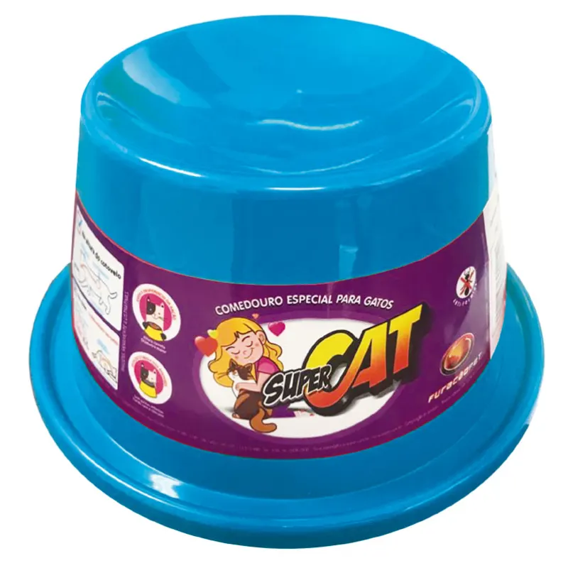 Comedouro para Gatos Super Cat 200 Ml Azul