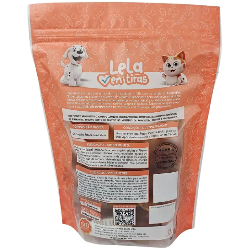 Lela Suína em Tiras Alecrim Pet 120 g
