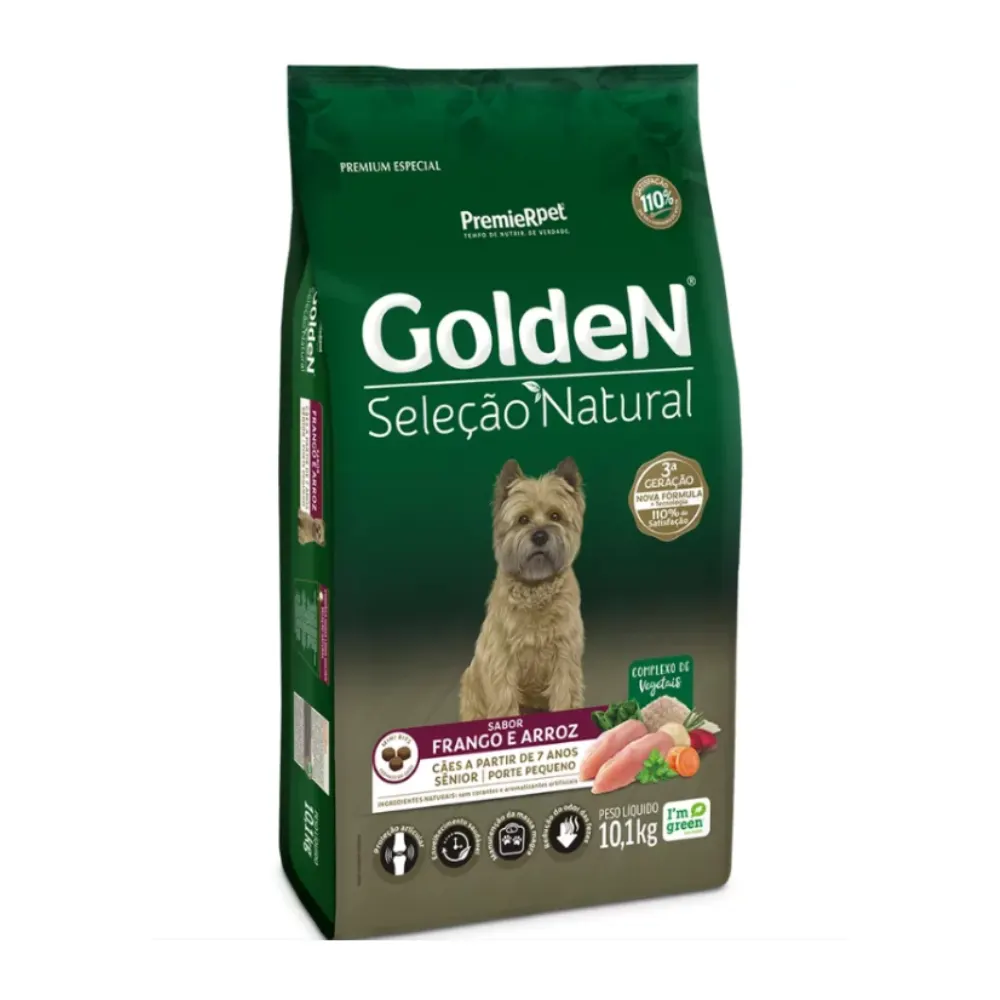 Ração Seca Golden Seleção Natural Cachorros Sênior Porte Pequeno 10,1kg