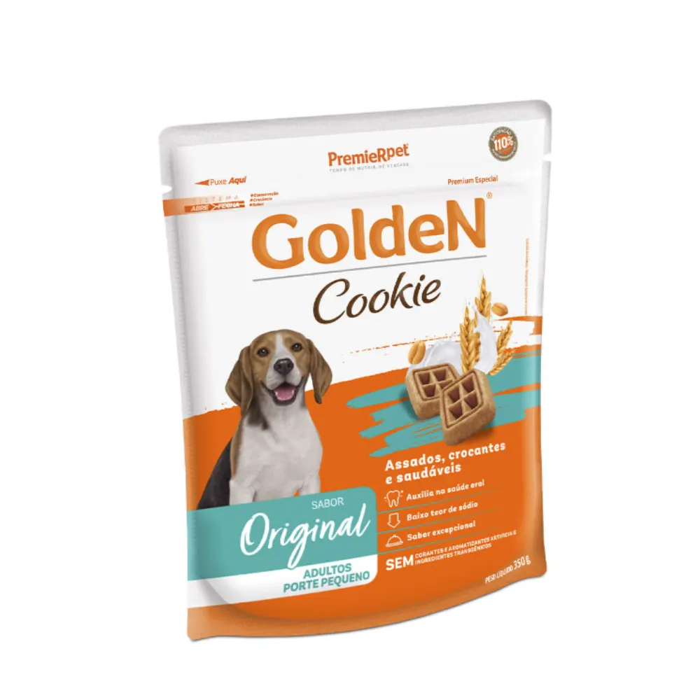 Biscoito GoldeN Cães Adultos Pequeno Original Cookie 750g