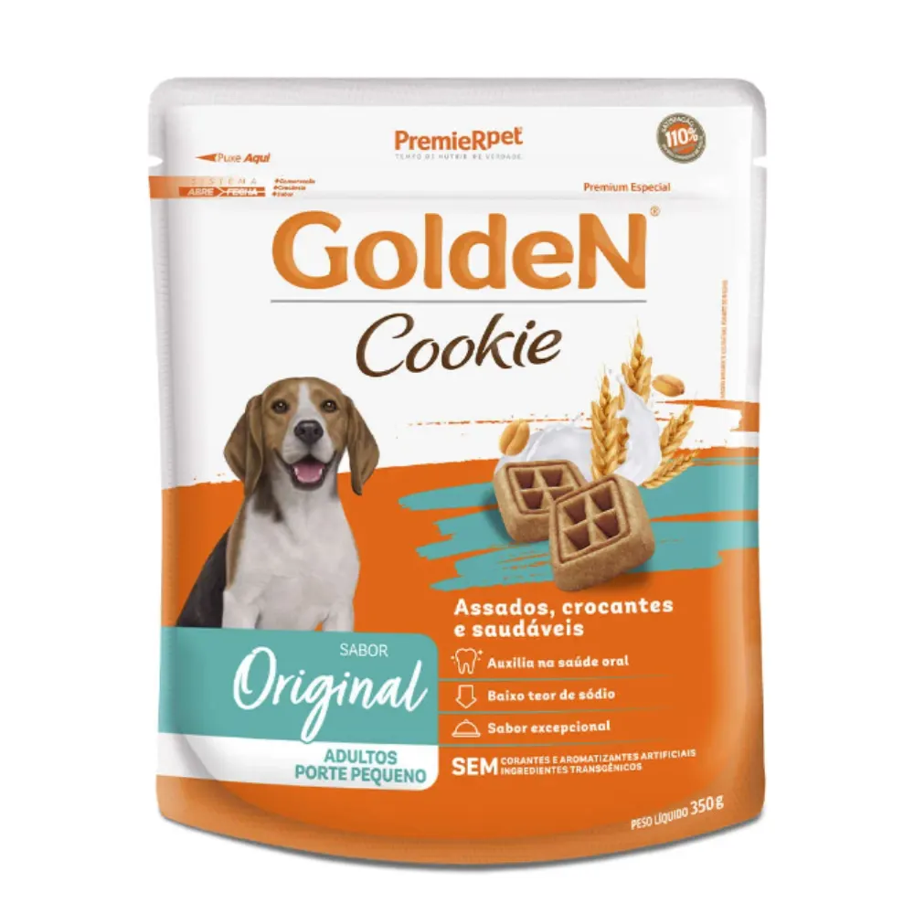 Biscoito GoldeN Cães Adultos Pequeno Original Cookie 750g