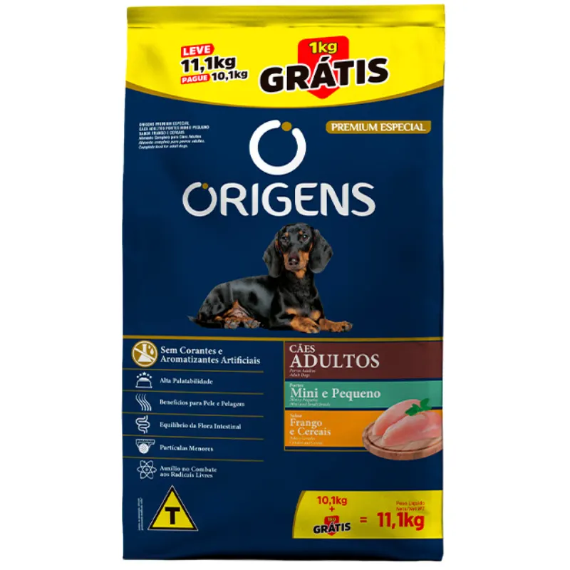 Ração Origens para Cães Mini e Pequenos Frango e Cereais 11,1 Kg