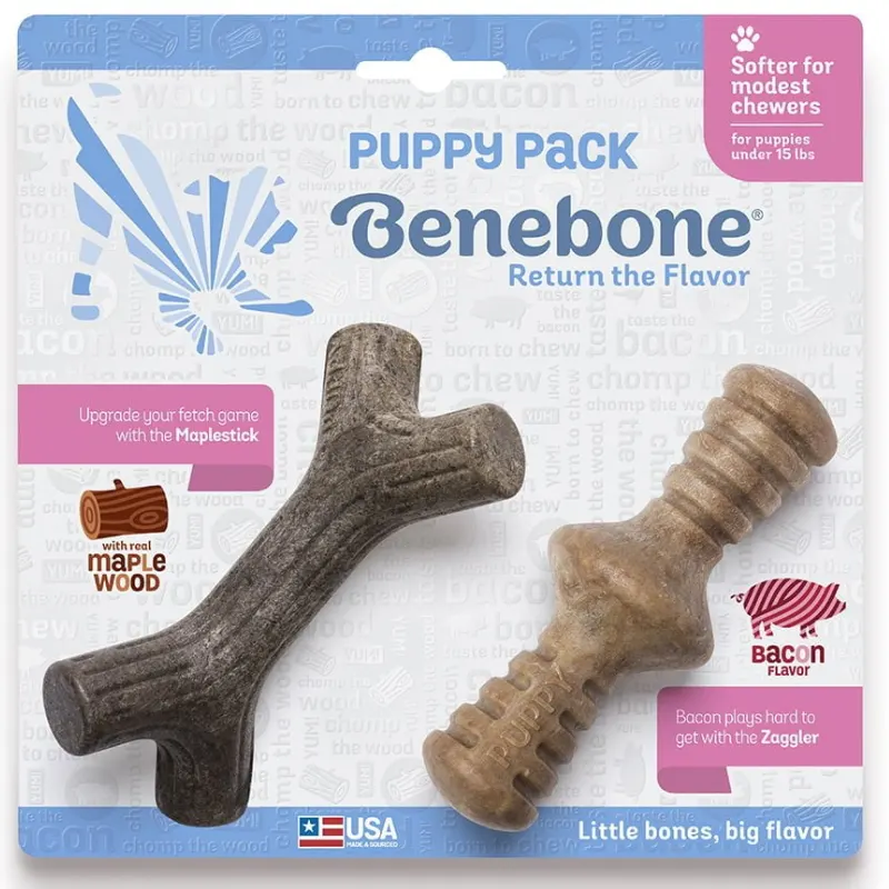 Benebone Puppy 2-Pack Maple + Zaggler