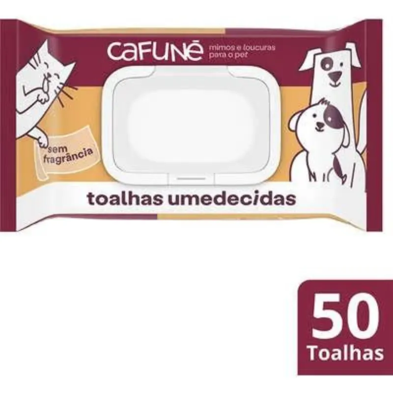 Cafuné Toalhas Umedecidas sem Fragrância 50 Unidades