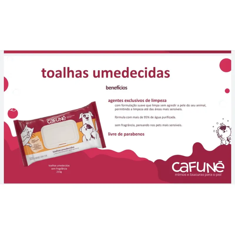 Cafuné Toalhas Umedecidas sem Fragrância 50 Unidades