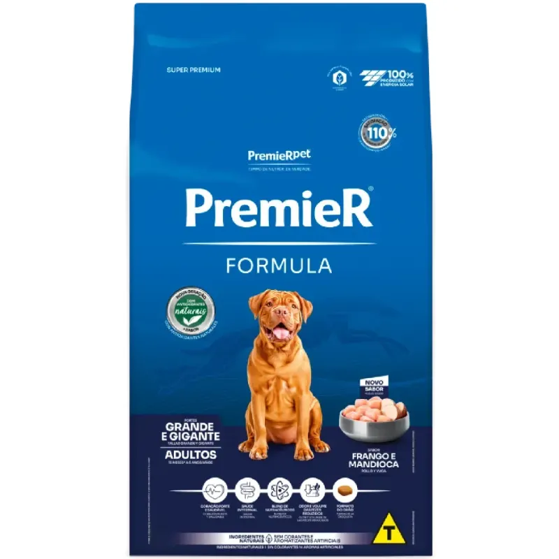 Ração Premier Fórmula Cães Adultos Raças Grandes e Gigantes Sabor Frango