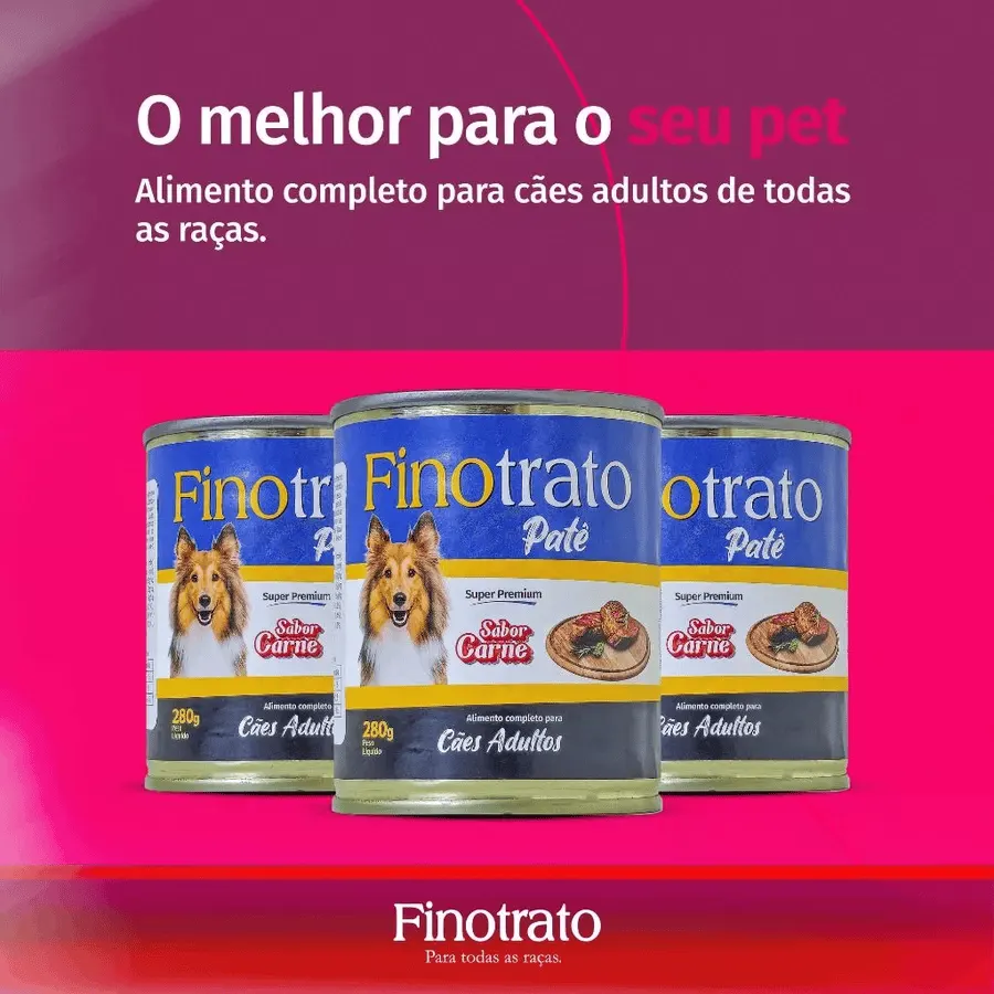 Patê Finotrato Sabor Carne para Cães Adultos 280 g