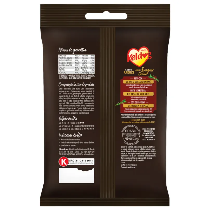 Keldog Mini Hamburguer Costela Angus Sl 55 g