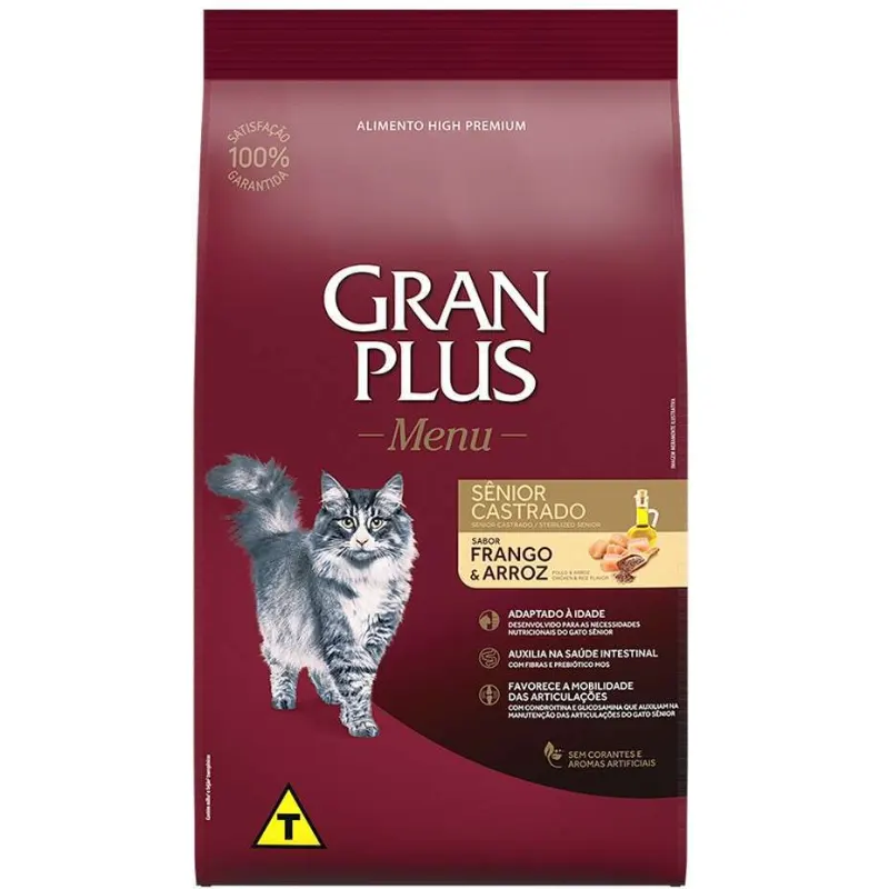 Ração GranPlus Gato Menu Senior Castrado