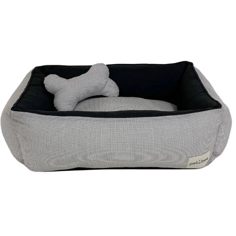 Cama Petibee Conforto Quadriculada Preta