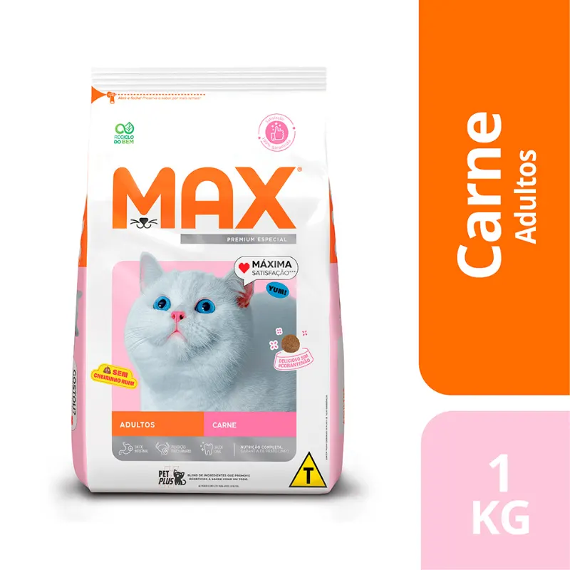 Ração Max Gatos Adultos Castrados Sabor Frango 1 Kg