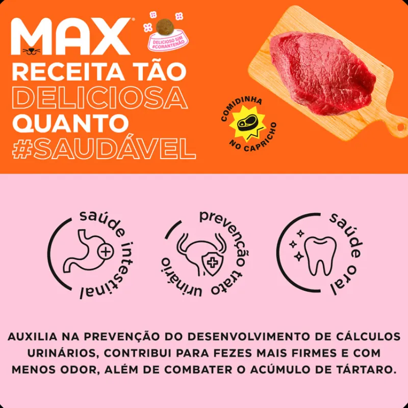 Ração Max Gatos Adultos Castrados Sabor Frango 1 Kg