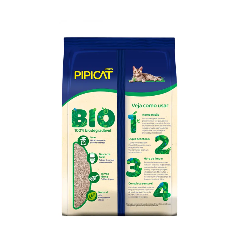 Granulado Sanitário Pipicat Bio Vegetal para Gatos 1,8kg