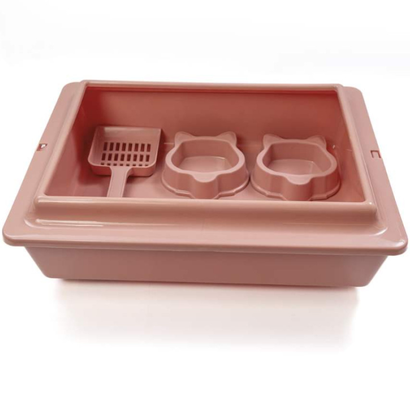 Kit Bandeja com 2 Comedouros e Pá Rosa São Pet