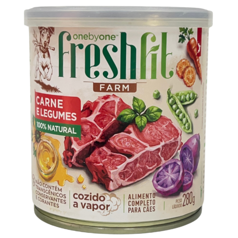 Lata Spin Freshfit Comidinha Sabor Carne e Legumes para Cães 280 g