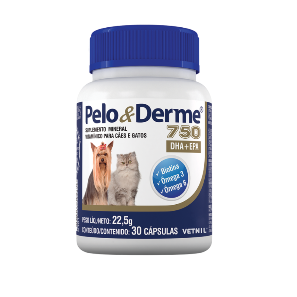 Pelo e Derme 750mg DHA+EPA 30 Caps. - Vetnil