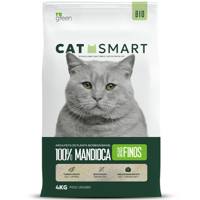 Areia Higiênica Cat Smart Grãos Finos para Gatos 4 kg