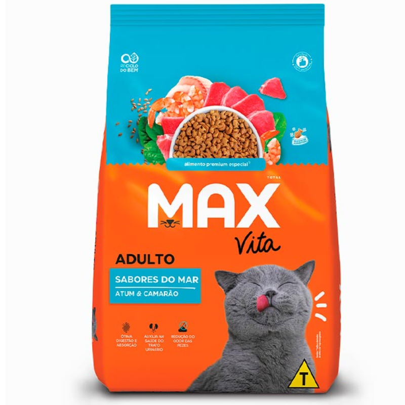 Ração Max Vita Sabores do Mar para Gatos Adultos 3 Kg