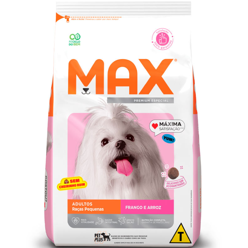 Ração Max para Cães Adultos Raças Pequenas Sabor Frango e Arroz