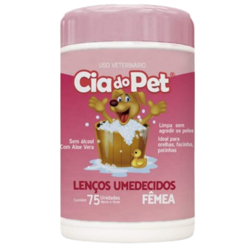 Lenço Umedecido Femea Cia do Pet 75 Un
