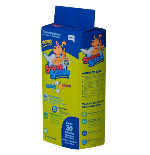 Tapete Higiênico para Cães Super Secão Max Citrus Petix - 30 Unidades