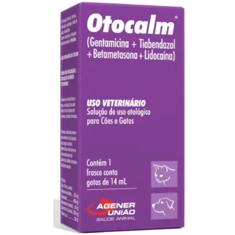 Solução Otológica Otocalm para Cães e Gatos 14ml