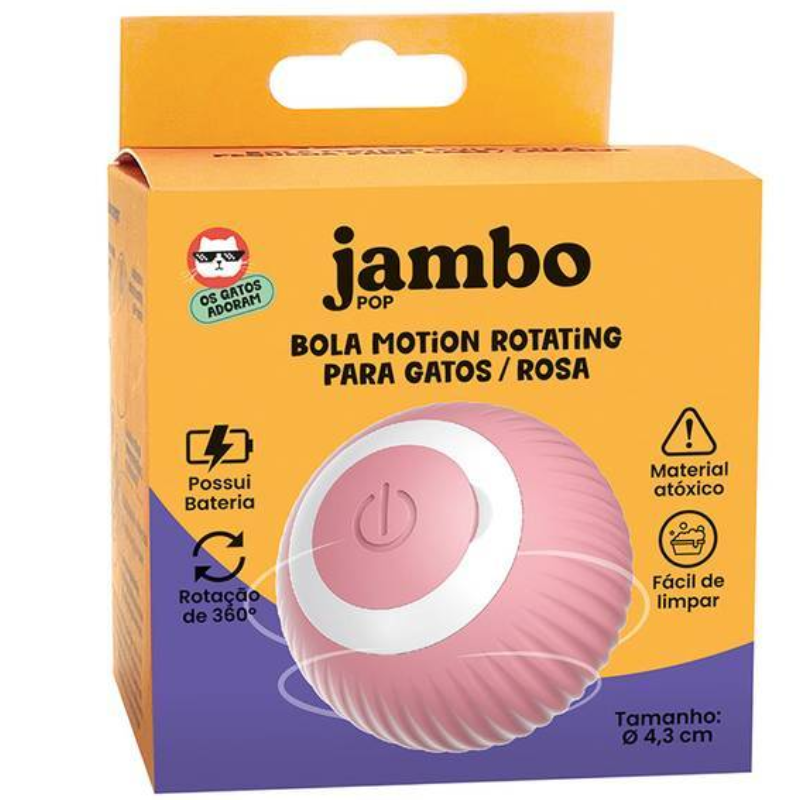 Bola Motion Rotativa Jambo Rosa para Gatos