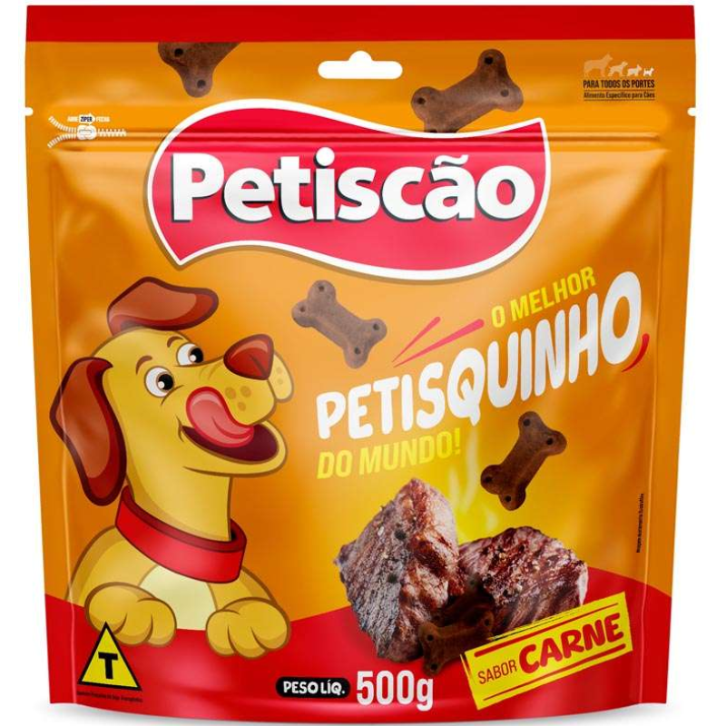 Petisco Petiscão Petisquinho Mastigável Carne 500 g
