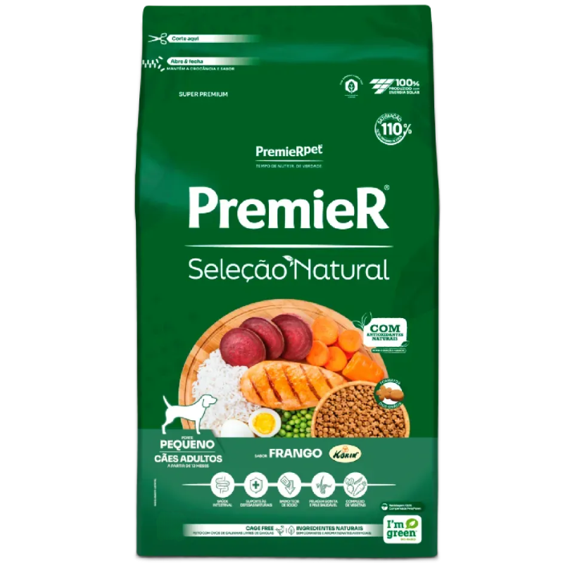 Ração Premier Natural para Cães Adultos de Pequeno Pequeno Sabor Frango