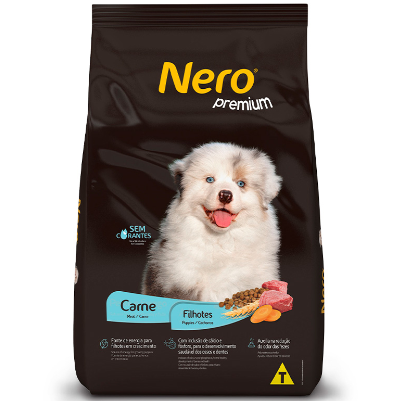 Ração Nero Premium para Cães Filhotes Sabor Carne 15 Kg