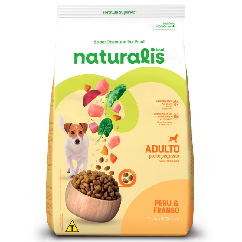 Ração Naturalis para Cães Adultos de Pequeno Porte SAbor Frango e Peru 2,5 Kg