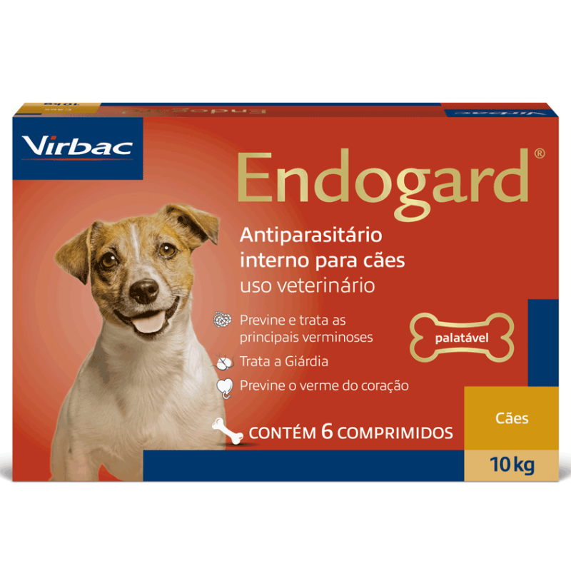 Antiparasitário Virbac Endogard para Cães de Até 10 kg com 6 Comprimidos