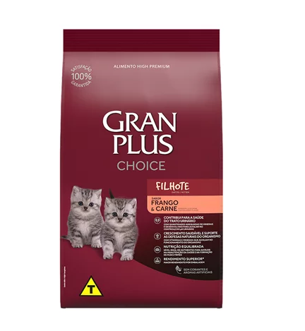 Ração GranPlus Choice Gatos Filhotes Frango e Carne 10,1Kg
