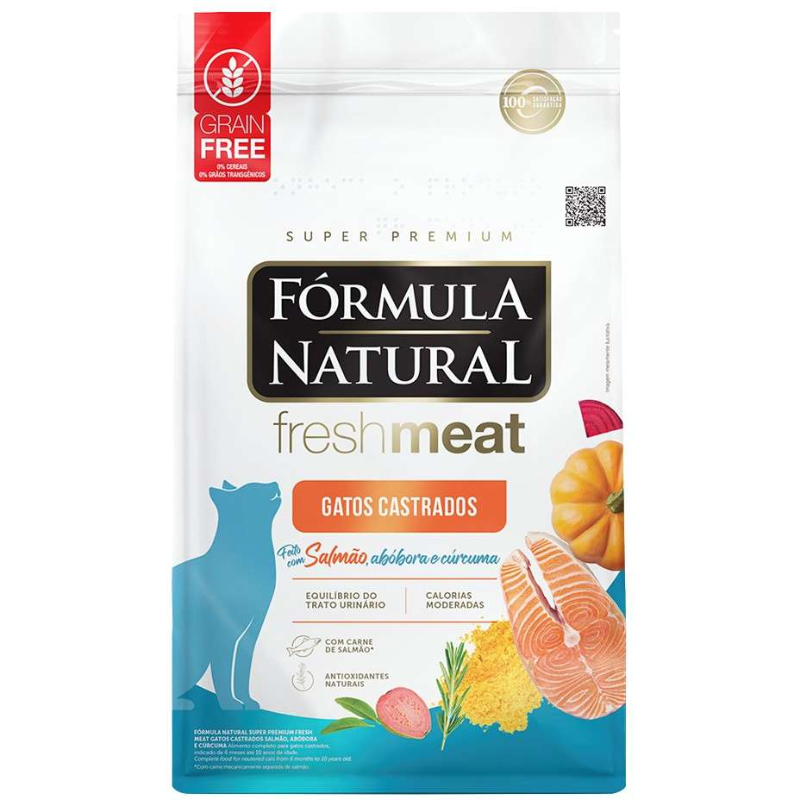 Ração  Fórmula Natural Fresh Meat Gatos Castrados Sabor Salmão