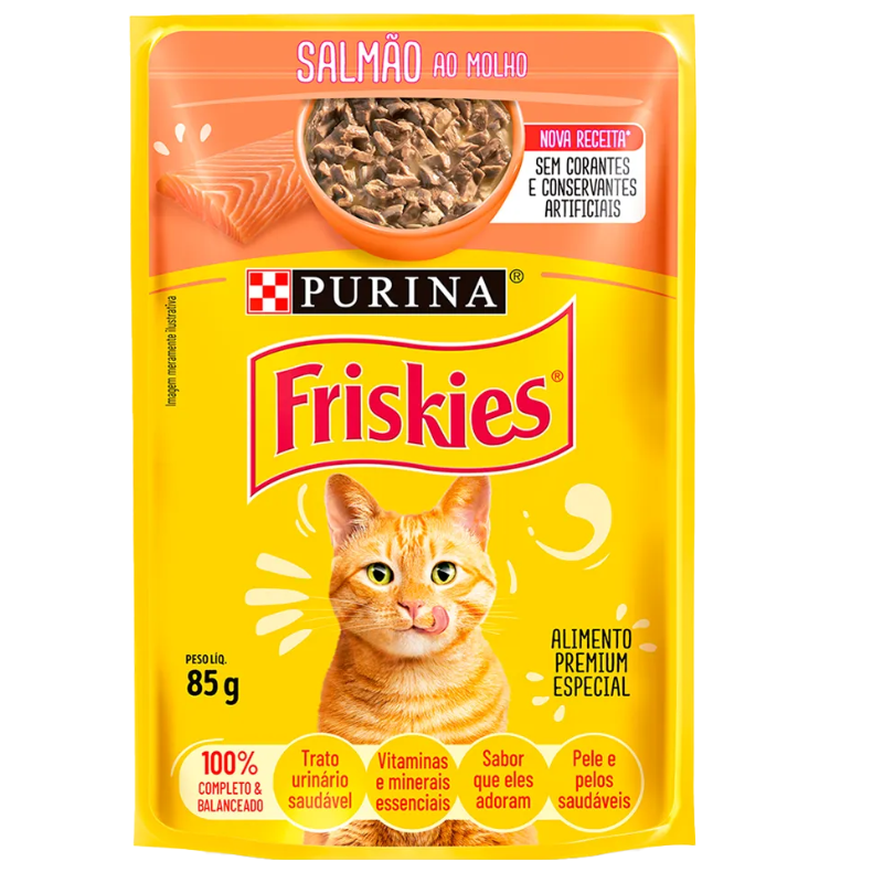 Friskies Sachês para Gatos Adultos Sabor Salmão 85g